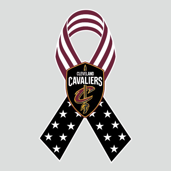 Cleveland Cavaliers Ribbon American Flag logo iron on paper